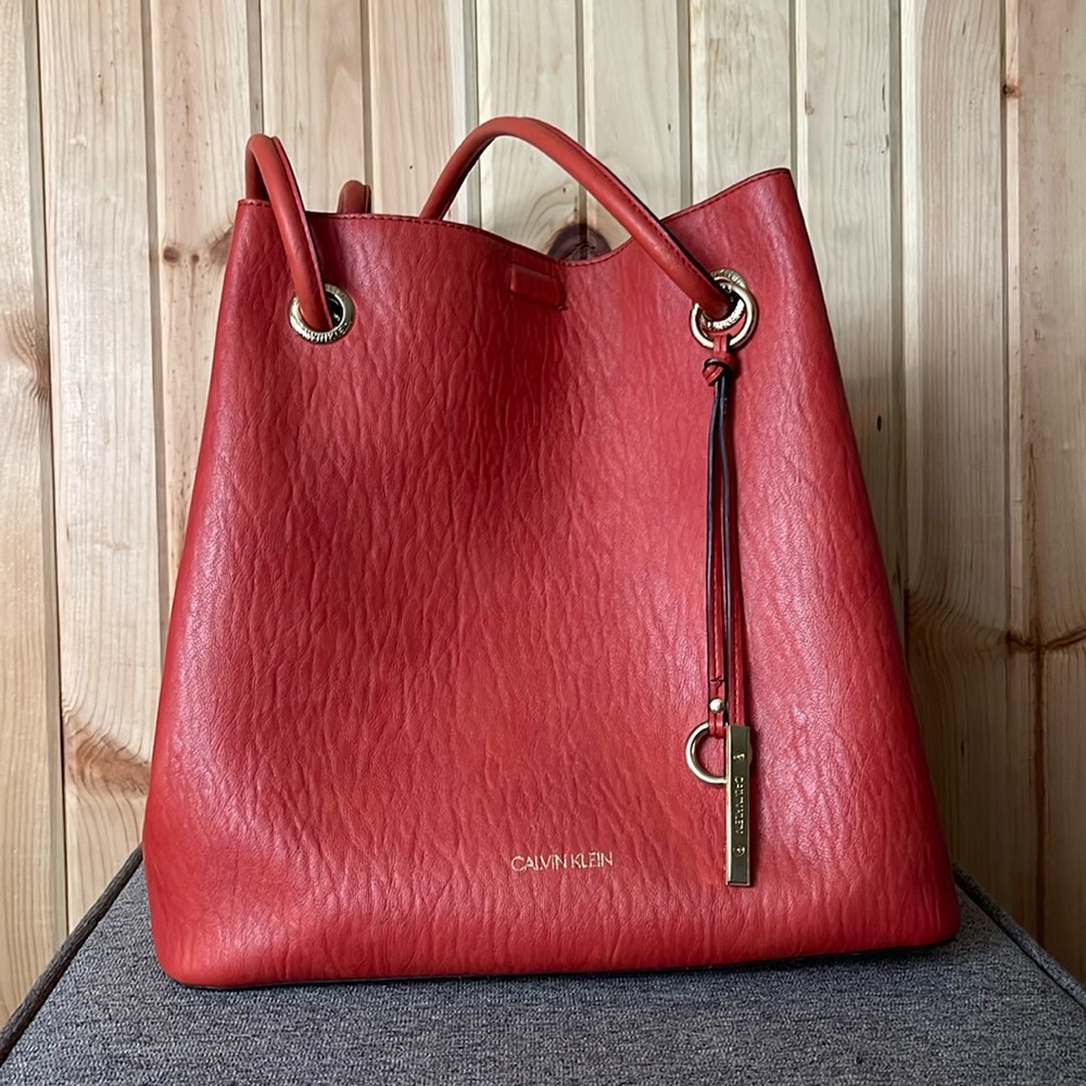 Burnt orange, Calvin Klein large shoulder bag